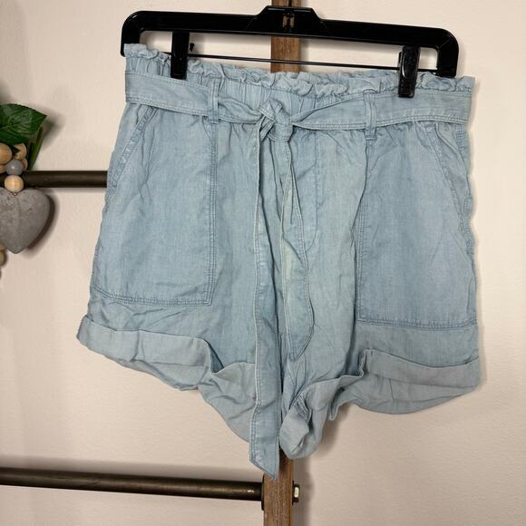 Aerie Light Wash Drawstring Pull On‎ Shorts Size Medium NWT - Picture 2 of 7